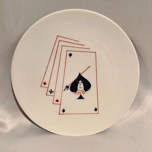 Vintage Limoges France Playing Card Decorative Plate 6” Tip of The Spear